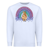 White bunny rainbow Premium Sweatshirt - Artiststas