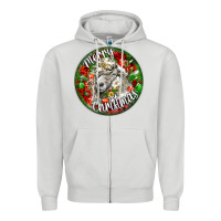 Dove Grey christmas lincoln sheep Zipper Hoodie - LillyAllenDesigns