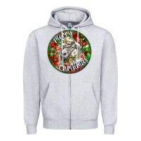 Heather Grey christmas lincoln sheep Zipper Hoodie - LillyAllenDesigns