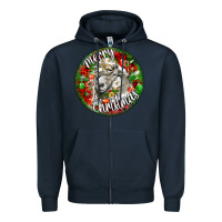 Navy christmas lincoln sheep Zipper Hoodie - LillyAllenDesigns