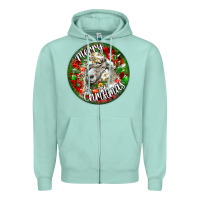 Seafoam christmas lincoln sheep Zipper Hoodie - LillyAllenDesigns