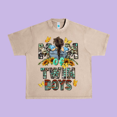Mom Of Twin Boys Mother's Day Urban Heavy Tee Designed By Cowgirlartshop
