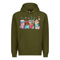 Army Green easter longhaired cow coffee cups Premium Hoodie - Jasminsmagicworld