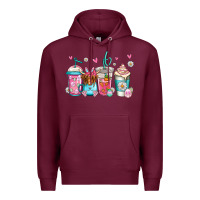 Burgundy easter longhaired cow coffee cups Premium Hoodie - Jasminsmagicworld