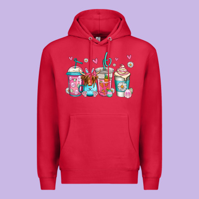 Easter Longhaired Cow Coffee Cups Premium Hoodie Designed By Jasminsmagicworld