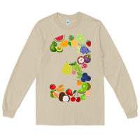 Mushroom Number 3 Fruit 3rd birthday party fruit themed gift Idea Long Sleeve Tee - minhPixels