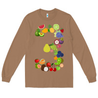 Toasted Coconut Number 3 Fruit 3rd birthday party fruit themed gift Idea Long Sleeve Tee - minhPixels