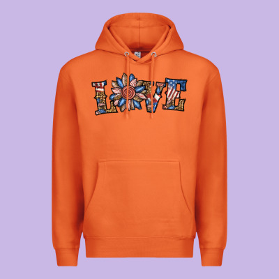 Love American Sunflower Premium Hoodie Designed By Bundleandbundleshop