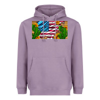 Lavender usa flag and cactus and sunflowers with leopard and wood license  plat Heavyweight Hoodie - Artiststas