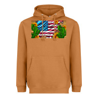 Meerkat usa flag and cactus and sunflowers with leopard and wood license  plat Heavyweight Hoodie - Artiststas