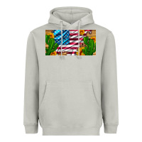 Moon Dust usa flag and cactus and sunflowers with leopard and wood license  plat Heavyweight Hoodie - Artiststas