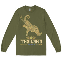 Army Green Thai Flag Vacation Bangkok Travel Thailand Long Sleeve Tee - minhPixels