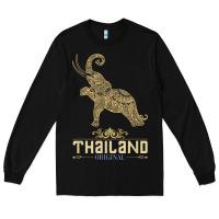 Black Thai Flag Vacation Bangkok Travel Thailand Long Sleeve Tee - minhPixels