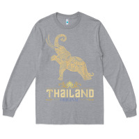 Heather Grey Thai Flag Vacation Bangkok Travel Thailand Long Sleeve Tee - minhPixels