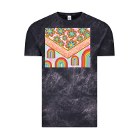 Cloud Black hippie rainbow and daisy Vintage Tee - TumblerDesignByShophia