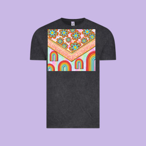 Hippie Rainbow And Daisy Vintage Tee Designed By Tumblerdesignbyshophia