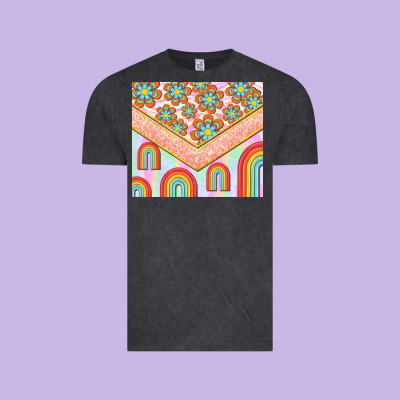 Hippie Rainbow And Daisy Vintage Tee Designed By Tumblerdesignbyshophia