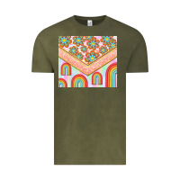 Vintage Olive hippie rainbow and daisy Vintage Tee - TumblerDesignByShophia