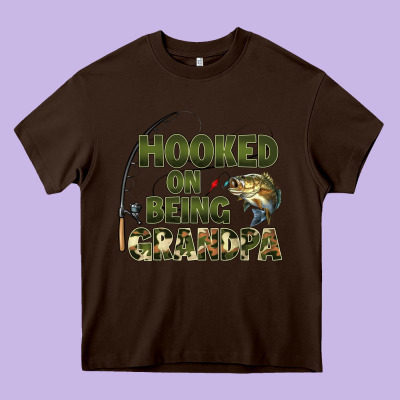 Fish Lures Hooked On Being Grandpa Heavy Core Tee Designed By Artiststas