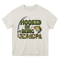 Cream fish lures hooked on being grandpa Heavy Core Tee - Artiststas