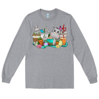 Heather Grey Easter Hippopotamus coffee cups Easter Day Long Sleeve Tee - CowGirlArtShop