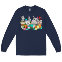 Navy Easter Hippopotamus coffee cups Easter Day Long Sleeve Tee - CowGirlArtShop