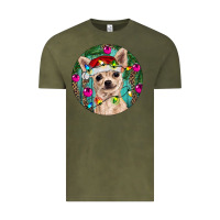 Vintage Olive Christmas Chihuahua Vintage Tee - RanaPortraitStore