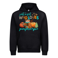 Black just a girl who loves pumpkin spice Urban Hoodie - AdoDesignShop