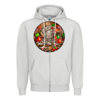 Dove Grey Christmas Merino Wool Sheep Zipper Hoodie - LillyAllenDesigns