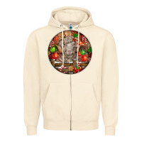 Sandshell Christmas Merino Wool Sheep Zipper Hoodie - LillyAllenDesigns