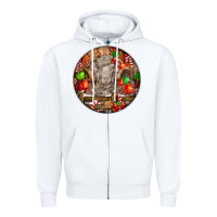 White Christmas Merino Wool Sheep Zipper Hoodie - LillyAllenDesigns