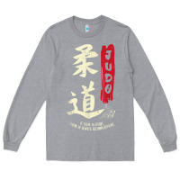 Heather Grey Judo Cool Japanese Symbol Judoka Martial Arts Lover Gift Long Sleeve Tee - minhPixels
