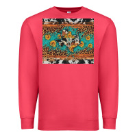 Cardinal bull skull texas map sunflower leopard cowhide Premium Sweatshirt - Artiststas