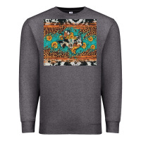 Charcoal Heather bull skull texas map sunflower leopard cowhide Premium Sweatshirt - Artiststas