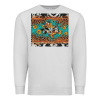 Dove Grey bull skull texas map sunflower leopard cowhide Premium Sweatshirt - Artiststas