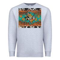 Heather Grey bull skull texas map sunflower leopard cowhide Premium Sweatshirt - Artiststas