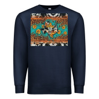 Navy bull skull texas map sunflower leopard cowhide Premium Sweatshirt - Artiststas