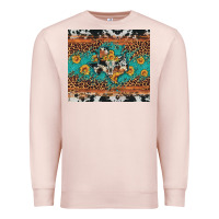 Pale Pink bull skull texas map sunflower leopard cowhide Premium Sweatshirt - Artiststas