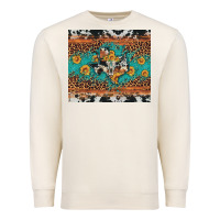Sandshell bull skull texas map sunflower leopard cowhide Premium Sweatshirt - Artiststas