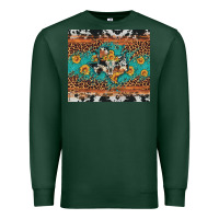 Sports Green bull skull texas map sunflower leopard cowhide Premium Sweatshirt - Artiststas