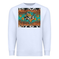 White bull skull texas map sunflower leopard cowhide Premium Sweatshirt - Artiststas