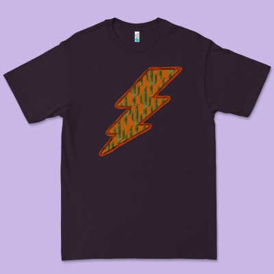 Western Cactus Lightning Orange Background Premium Tee Designed By Bettercallsaul