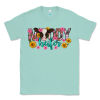 Seafoam Moody Heifer Mother's Day Classic Tee - texasbilliewilder
