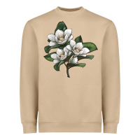 Mushroom Magnolia Flower Illustration Heavyweight Sweatshirt - LillyAllenDesigns