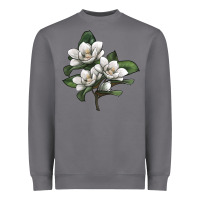 Magnolia Flower Illustration Heavyweight Sweatshirt | Teevron
