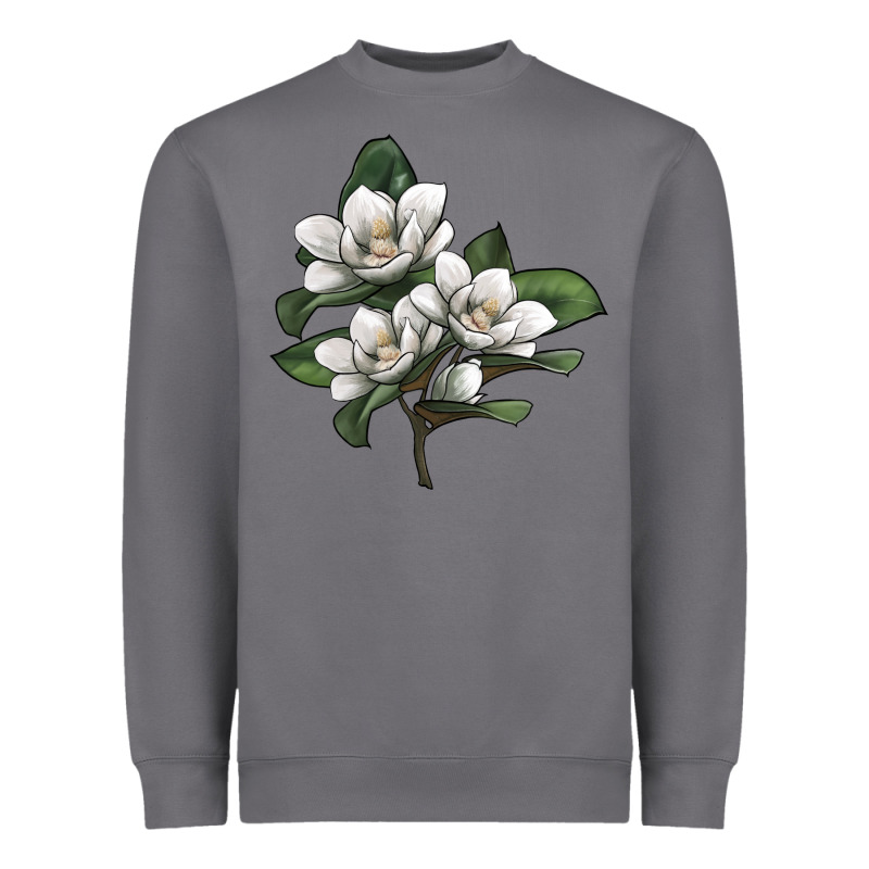 Magnolia Flower Illustration Heavyweight Sweatshirt by LillyAllenDesigns | Teevron