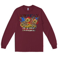 Burgundy American babe 4th of july Long Sleeve Tee - CowGirlArtShop