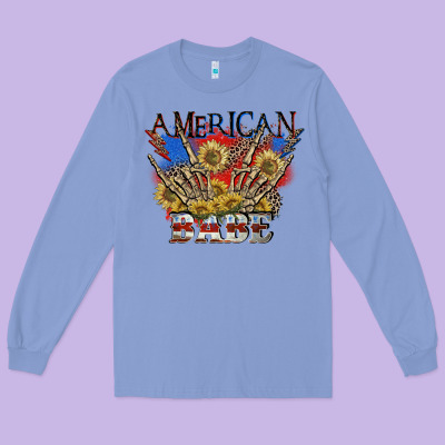 American Babe 4th Of July Long Sleeve Tee Designed By Cowgirlartshop