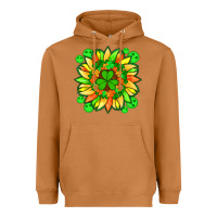 Meerkat sunflower with st patricks smiley face and shamrock with glitter Heavyweight Hoodie - Artiststas