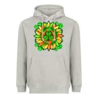 Moon Dust sunflower with st patricks smiley face and shamrock with glitter Heavyweight Hoodie - Artiststas